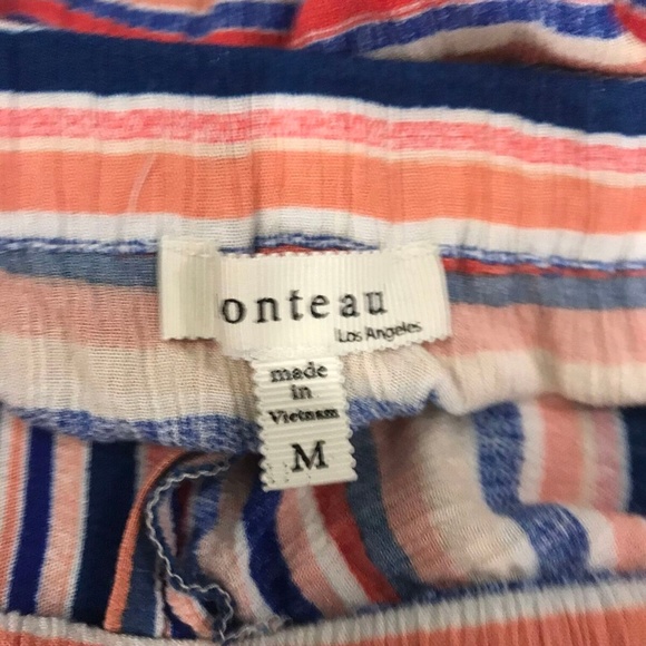 Monteau Strapless Casual Striped Dress Medium - Picture 7 of 8